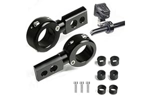 ZHUOWU ZW-MOTO Staffa di Fari LED Regolabile Supporto per Fendinebbia Luce Universal per 22/25/28mm moto tubo/paraurti‌/roll bar -NERO