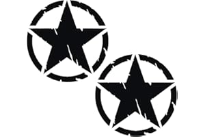 Pimastickerslab Kit Adesivi 4x4 off Road Stella Militare US Army Scegli Colore e Misura -cod. 1653- (070 Nero, Diametro 15 CM)