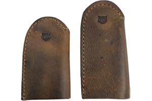 Hide & Drink, Leder-Fingerhut für Daumen & Zeigefinger, 3 Paar (6 Stück) / Fingerschutz/Nähfingerhut Handarbeit :: Bourbon Brown