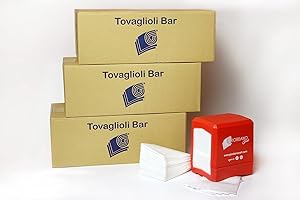 GIORDANO Cart Tovaglioli 17x17 Bianchi pezzi 6000 DISPENSER IN REGALO USA e Getta ideali per Bar e Pasticceria