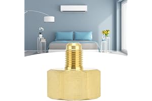 KUULEYN Refrigerant Adapter,AC Vacuum Pump, Brass Refrigerant Tank Adapter, 1/4SAE Air Conditioning Refrigerant Adapter Converter Connector for R32 R134A R407A, R404A, R422A, R422D, R507, R407C, R417A