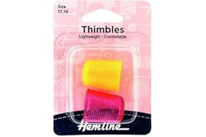 Hemline - Dedal de Color Amarillo y Rosa