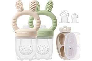 KIAANS Tétine Grignoteuse Bébé - Distributeur de Nourriture en Silicone Sans BPA | Jouet Dentaire Accessoire d'Alimentation Autonome (Olive)