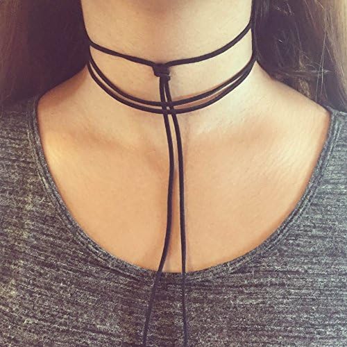 Double Wound Choker Necklace Pleather (Black) (adjustable in size), vintage / ethno / hippie / must have / statement / florabella jewellery