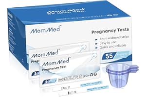 MOMMED Test de Embarazo (HCG55), test embarazo ultrasensibles de 55 piezas con 55 tazas de recolección de orina adicionales, más del 99% de precisión Tiras de prueba de embarazo temprana
