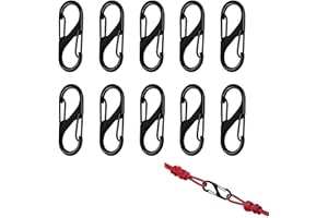 YUGUOLAN 10 Stück Karabinerhaken Klein, S Karabiner Mini, Schwarz - Für Outdoor Camping Zuhause Wandern