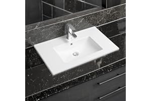 Limoge 4001A Ceramic 75cm x 45cm Thin-Edge Inset Basin with Scooped Bowl