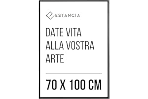 Estancia Cornice Portafoto Legno Nero 70x100 cm Con Vetro Plexi Infrangibile | Cornice Grande 70x100 cm | Cornice 70x100 | Cornice Nera 70 x 100 cm