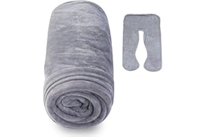 ‎AS AWESLING AS AWESLING U-förmiger Samt-Kissenbezug, U-förmiger Schwangerschaftskissenbezug, Ersatz-Kissenbezug mit Samtstoff, 140 x 80 cm (Grau)