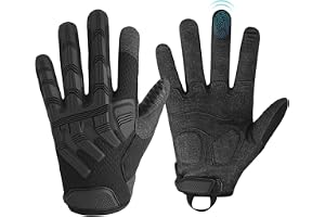 Azonee Hard Full Finger Motorcycle Glove, Touch Screen Gloves for Motorbike Cycling Climbing Camping for Work Outdoor Sports Cycling Bike Motorcycle Running Gloves Touch Screen, BLACK