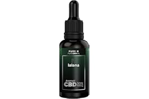 LALANA OIL ® PURE H Huile de chanvre avec 30% de CBD | 30ml | 9000 mg de CBD | Formule améliorée - Huile de chanvre bio, limonène et pipérine | 0% THC