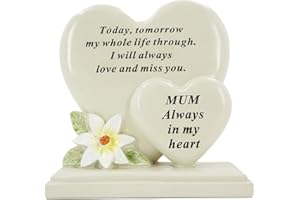 ANGRAVEMEMORIALS Special Mum Graveside Memorial Double Heart Grave Plaque Ornament Decoration