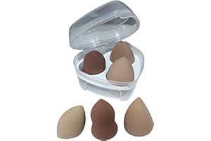 JBP BEAUTY Esponja Maquillaje Para Sombras De Ojos, Colorete, Maquillaje Base, Corrector Y Polvo Maquillaje I Estuche Funda Caja en forma de Corazón Para Esponjas Maquillaje Cara (Marrón)