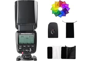 PHOTOOLEX ETTL Flash GN58 HSS 1/8000s flash Speedlite per fotocamera con trigger wireless 2.4G, tempo di riciclo 0.1s Flash per fotocamera Canon per Canon EOS 50D 60D 100D 200D 500D 650D 750D 1000D