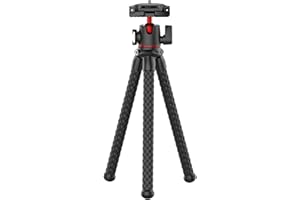 ULANZI*A MT-33 Multifunktionales Flexibles Mini-Octopus-Stativ mit kalter Schuhhalterung 360 ° drehbarer Panorama-Kugelkopf Schnellwechselplatte max. 2KG Lastlager für Smartphone-Kamera Vlog-Videoaufnahme