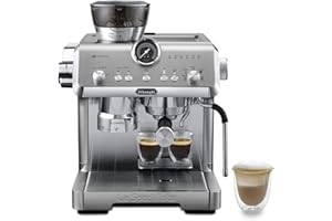 De'Longhi La Specialista Opera EC9555.M, Macchina Caffè Espresso con Macinacaffè Integrato, Funzione Cold Brew, Inclusa Lancia per Schiumatura del Latte, Include Accessori Welcome Set, 1550W, Metallo