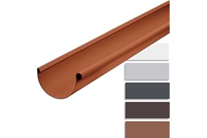 INEFA Canalón de plástico semicircular 200cm 100mm, 1 pieza Canalónmarrón PVC, fácilmontaje enchufable,made in Germany