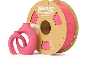 DEEPLEE Filament PLA Basic Rose Vif 1kg de 1.75 mm avec Précision Dimensionnelle de +/- 0,02 mm, Résistance Élevée, 1 Bobine en Carton pour Imprimantes 3D FDM