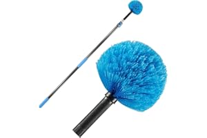 Zceplem Plumeau de Toile d'araignée,Vis sur la tête de plumeau Webster Cobweb - Brosse à tête en Toile d'araignée pour Toiles d'araignées extérieures et intérieures, Nettoyage de la poussière