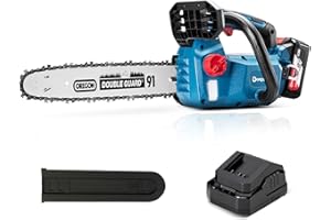 DONG CHENG DongCheng akumulatorowa piła łańcuchowa 18 V, silnik bezszczotkowy, prędkość łańcucha: 12 m/s, miecz/łańcuch Oregon 30 cm, napinanie łańcucha bez użycia narzędzi, automatyczne smarowanie łańcucha, w