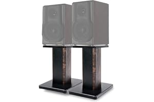 BQKOZFIN 15.74 inch(40cm) Wood Speaker Stands, 1 Pair, Stands for Home-Cinema HiFi Bookshelf Box and Satellite Speakers Wood Grain Enhanced Audio Listening Experience for Home Theaters