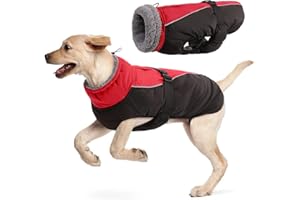 HJYOKUSO Manteau d'hiver pour Chien, Veste ImperméAble pour Chien, Veste d'hiver Chaude avec Doublure en Polaire, Manteau RéFlecteur Ajustable Et Confortable avec Trou pour Harnais pour Petits Et Moyens Chien