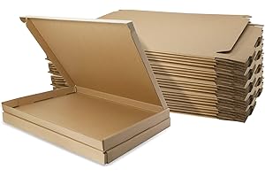 STRBOXONG Scatole di spedizione in cartone ondulato, 280 x 185 x 20 mm grandi scatole postali per la spedizione, scatole di imballaggio marrone per affari, stoccaggio o regalo (10 pezzi)