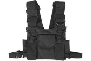 ANGGREK Arnés para el Pecho con Radio, Paquete Frontal para el Pecho, Chaleco portátil para Exteriores, Bolsa de Transporte, Bolsa de Almacenamiento para walkie Talkie
