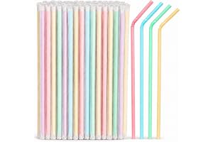 Zenvia | Plastsugrör i Pappersomslag | 100-pack Återanvändbara 23 cm | Böjbart teleskopled, släta kanter, tvättbara, till drinkar juice smoothies och iste, kalas bröllop och servering