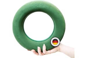 ELES VIDA Corona de Espuma Floral Redonda – 1 Pieza de 25 cm – Espuma húmeda para arreglos Florales, Anillo de Espuma para composiciones, Esponja para Manualidades para Fiestas, Coronas, Regalos