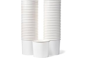 MATICAN Bicchieri di carta per gelato, 50 ciotole da dessert usa e getta da 325 ml, per cibi caldi o freddi, forniture per feste da 325 ml, tazze per gelato, yogurt congelato, zuppe, bianco