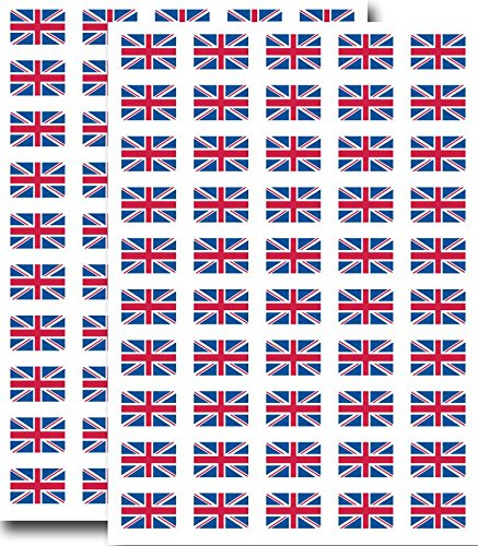 Supertogether Pack of 90 , 31x20mm , Union Jack British GB Flag Labels Great Britain Stickers