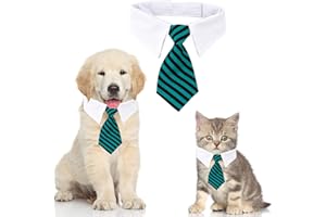 HRP Haustier Krawatte Hundekrawatte Einstellbare Kostüm Hundehalsband für Kleine Hunde und Katzen Hündchen Pflege Krawatten Party Zubehör Weihnachtskostüm (L, Streifen-Blau)