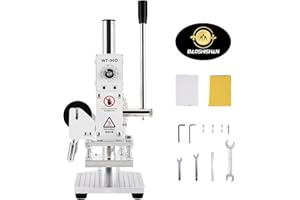 BAOSHISHAN Hot Foil Stamping Machine Leather Embossing Machine Bronzing Machine Manual Leather PVC Paper Logo Stamper Temperature Adjustable