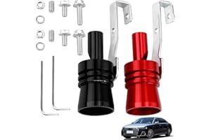 SOGHO 2 unidades de tubo de escape de sonido, turbo de simulador de sonido, refuerzo de sonido, aleación de aluminio, turbo de sonido, generador de sonido, para automóviles en todos los modelos, rojo y