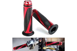 BONNOEUVRE Manopole Manubrio Moto universali Diametro interno 22mm-24mm per 7/8" Manubri Alluminio Gomma per Moto Scooter Quad Cruiser