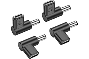 PNGKNYOCN Konwerter 12V USB C na DC 5,5 x 2,1 mm, DC 5,5 x 2,1 mm męski adapter 90 stopni na żeński emulator PD do aparatu, routera, światła LED (4 sztuki)