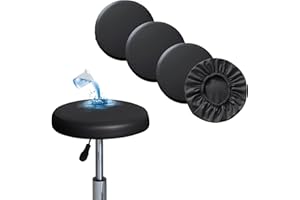 Bestenrose Stool Cover Round Pack of 4 Waterproof Cover for Bar Stools Chair Covers PU Seat Cushion Office Chair Stool Cover Seat Cushion Cover for Dining Room Chairs Round Stool