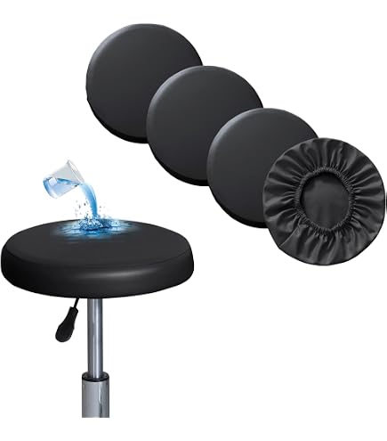 QUARKZMAN Coussin Tabouret Bar Rond 13 Pouces - Housse Siège Confort Noire