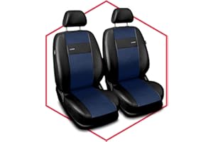 Saferide 2er Set Autositzbezüge PKW universal | Auto Sitzbezüge Kunstleder Blau für Airbag geeignet | für Vordersitze | 1+1 Autositze vorne