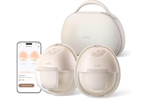 EUFY SECURITY eufy Wearable Breast Pump S1 Pro Electric Hands-Free Breast Pump with Heating Technology, Portable Charging Case, App-Controlled Smart Rhythm, Hospital-Grade Suction, Leak-Proof and Ultra-Quiet