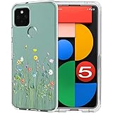 Unov Hülle Kompatibel mit Pixel 5 Hülle klar Transparent Schlanke Schutzhülle Weich TPU Stoßstange Geprägtes das Muster Stoßd