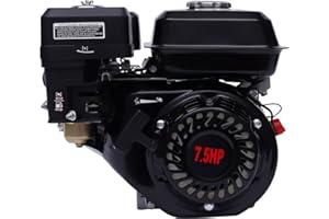 WSIKGHU Motor OHV enfriado por aire, motor de gasolina, motor de gasolina de 4 tiempos, 7.5HP 210CC, motor de gasolina 5.1KW, 3600rpm, enfriado por aire, motor de gasolina (negro)