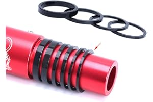 FOMTOR Lot de 6 entretoises de direction, adaptées pour des tiges de 2,86 cm, pour BMX, VTT, vélos de route et vélos de montagne, 2 mm, 3 mm, 5 mm, 10 mm x 3 (alliage d’aluminium, noires)