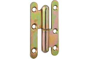 THIRARD - Cerniera di Parigi per Porta d'Ingresso o Interna - Acciaio Zincato - Bordi Arrotondati - Anello in Ottone - Facile da Installare - Fissaggio Destro - 80 x 45 mm - Giallo/Dorato