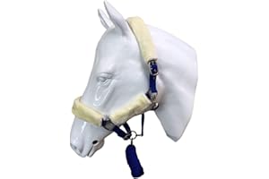 White Horse Equestrian Elegant Padded Stable Yard Pony Cob Horse Headcollar