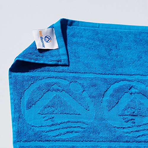 Outdoorer Beachfex, Strandtuch, Strandlaken, Duschtuch, Saunatuch, extra groß, in grün oder blau, aus hochwertiger Baumwolle (blau) - 5
