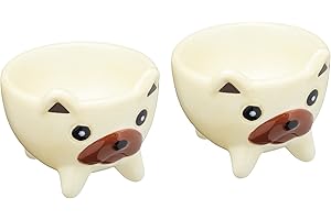 KC BLUE KCEGGDOGPK2 Set Portauovo, Ceramica, Bianco