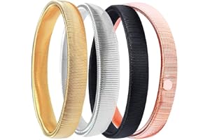 GreatRise 4 stycken elastiska ärmhållare metall skjorta ärmar halkfri ring ärmhållare för att fästa skjortor används metallarmband armband armband för kvinnor män blandade färger