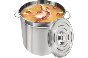 Begoniape Marmite inox 50L, grande casserole avec poignées, fond plat, couvercle escamotable, Ø 40 cm, H: 40 cm, grande casserole en acier inoxydable pour cuisine professionnelle et usage intensif